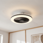 Ventilador de techo negro moderno, Hale, 40W, 3000K LED, con mando a distancia