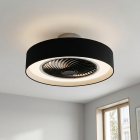 Ventilador de techo negro moderno, Huub, 40W, 3000K LED, con mando a distancia