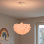 Lámpara colgante rosa de tela, Suzie