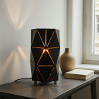 Lámpara de mesa dorada moderna, Sivar, con interruptor