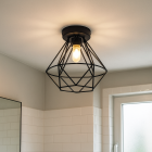 Lámpara de techo baño negra industrial, Jochem, IP44