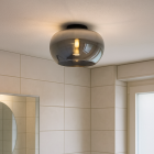 Lámpara de techo baño gris diseño, Vidro, IP44