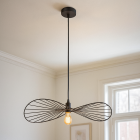 Lámpara colgante negra retro, Jolinda