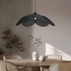 Lámpara colgante de ratán negra, Rowen