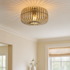 Lámpara de techo dorada industrial, Tobi