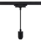 Foco de carril monofásico negro de plástico,