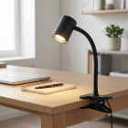 Foco pinza negro moderno, Elena, con interruptor