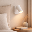 Foco de pared blanco moderno, Nadi, con interruptor