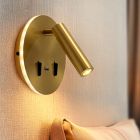 Aplique dorado moderno, Alec, 9W, 3000K LED, con interruptor