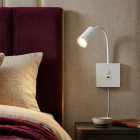 Foco de pared blanco moderno, Tibor, con interruptor