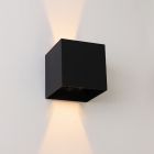 Aplique de pared recargable negro moderno, Dion, 1W, 2700K LED, sensor de movimiento