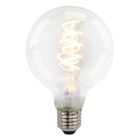 E27 LED bombilla regulable, Tuelo, G95, 4w, vidrio transparente, 2700k