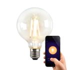 Olucia bombilla inteligente LED E27 George, G95, 5W, dim to warm