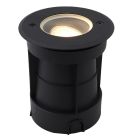 Foco suelo exterior negro de aluminio, Catamarca, IP65, haz de luz orientable