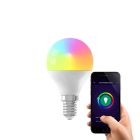 Lámpara de bola Smart LED, E14, 5W, RGBW (todos los colores + blanco), regulable