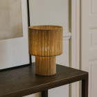 Lámpara de mesa marrón rústica, Sanny, con interruptor