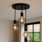 Lámpara de techo negra de aluminio, Swen