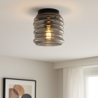 Lámpara de techo gris de vidrio, Karen