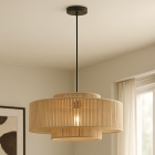 Lámpara colgante marrón rústica, Selena