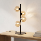 Lámpara de mesa ámbar diseño, Remo, con interruptor