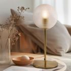 Lámpara de mesa transparente retro, Johnson, con interruptor