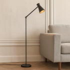 Lámpara de pie negra moderna, Steve, con interruptor