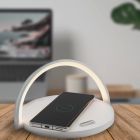 Lámpara de mesa blanca de plástico, Erhan, 2W, 3000K LED, con interruptor