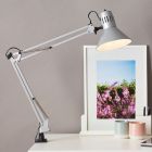 Foco pinza gris de metal, Katharina, con interruptor