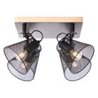 Foco de techo de madera negro, Havin