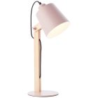 Lámpara de mesa de madera rosa, Dorina, con interruptor