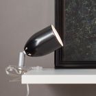 Foco pinza negro de plástico, Keke, con interruptor