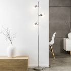 Lámpara de pie cromada de metal, Blake, con interruptor