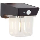 Aplique solar exterior negro moderno, Steijn, 2W, 2700K LED, IP44