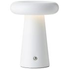 Lámpara de mesa recargable para exterior blanca moderna, Stig, 3W, 3000K LED, IP44, regulable en 3 pasos
