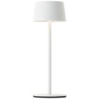 Lámpara de mesa exterior blanca moderna, Petter, 2W, 3000K LED, IP44, regulable en 3 pasos