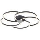 Lámpara de techo negra diseño, Somia, 32W, 3000K LED, regulable en 3 pasos