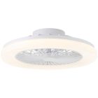 Ventilador de techo blanco moderno, Soren, 40W, ajustable entre luz blanco cálido y frío LED, con mando a distancia