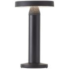 Lámpara de mesa recargable negra de metal, Kubilay, 2W, 4000K LED, IP44, con interruptor