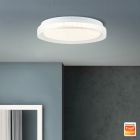 Lámpara de techo inteligente transparente moderna, Rashmi, 24W, ajustable entre luz blanco cálido y frío LED
