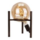 Lámpara de mesa negra retro, Alvin, con interruptor