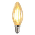 E14 LED bombilla vela regulable, 3w, ámbar de vidrio, 2200K