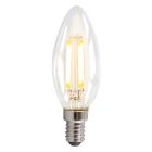 E14 LED bombilla vela regulable, 3w, de cristal transparente, 2700k