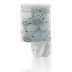 Aplique pared infantil con enchufe de plástico verde, Clouds