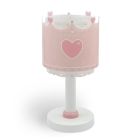Lámpara de mesa infantil de plástico rosa, Queen, con interruptor