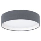 Plafón de techo gris de tela, Abano, 12W, 3000K LED