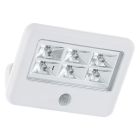 Aplique exterior con sensor de movimiento blanco de plástico, Patricia, 0,5W, 4000K LED, IP54