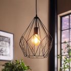 Lámpara colgante negra de metal, Acri