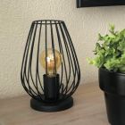 Lámpara de mesa negra de metal, Kitana, con interruptor