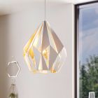 Lámpara colgante blanca de metal, Acri