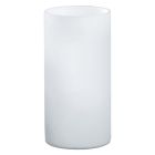 Lámpara de mesa blanca de vidrio, Basken, con interruptor